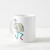 Akkordeon spielender Stockmann Kaffeetasse (Vorderseite Links)