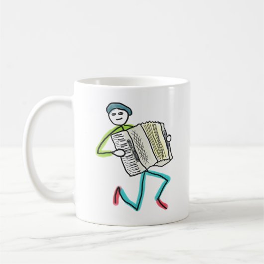 Akkordeon spielender Stockmann Kaffeetasse (Links)