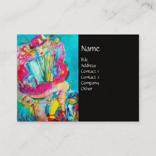 AKKORDEON-SPIELER IN DER NACHT, schwarz Visitenkarte