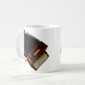 Akkordeon und Plumeria - Musikinstrument Kaffeetasse (Vorderseite Links)
