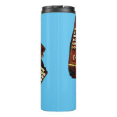 Akkordeon und Plumeria - Musikinstrument Thermosbecher (Rückseite)