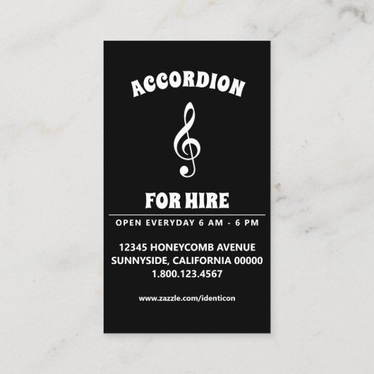 Akkordeon Visitenkarte (Rückseite)