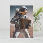 Akkordeonastronauteneinladung Einladung (Stehend Vorderseite)