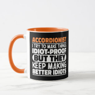 Akkordeonist Versucht Dinge zu machen Akkordeon Sp Tasse