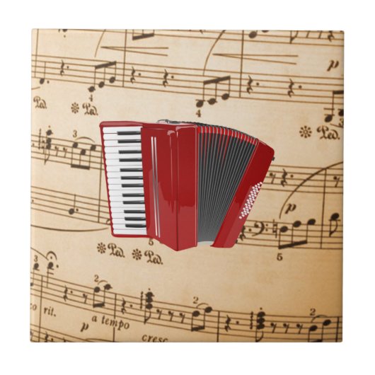 Akkordeonmusik, beliebt Design, Fliese (Vorderseite)