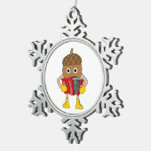 Akkordeonmutter Schneeflocken Zinn-Ornament (Rechts)