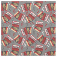 Akkordeons und Musical Notes Grau and Red Pattern