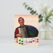 Akkordeonspieler Postkarte (Stehend Vorderseite)