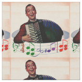 Akkordeonspielerdruck Stoff (Nahaufnahme)