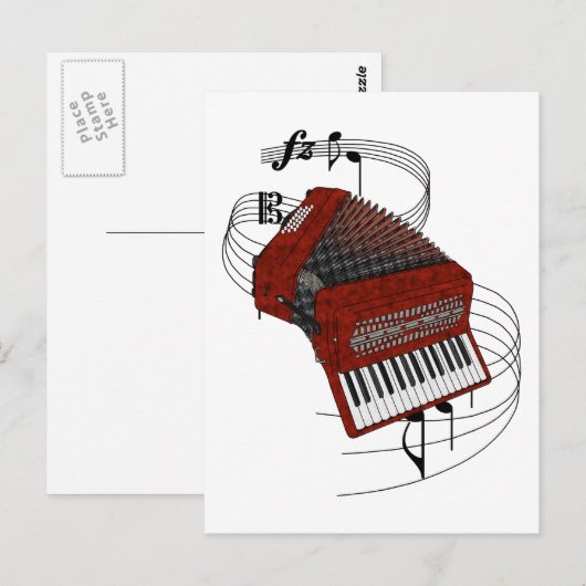 Akkordion Postkarte (Vorne/Hinten)