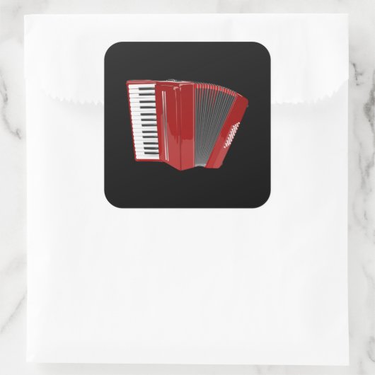 Akkordion Quadratischer Aufkleber (Tasche)