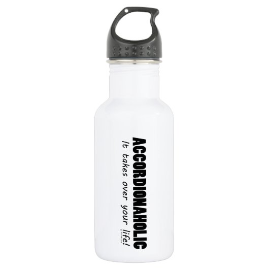 Akkordionaholisches Leben Edelstahlflasche (Vorderseite)