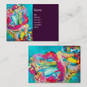 AKKORDIONSPIELER IN DER NACHT, lila Visitenkarte (Vorne/Hinten)