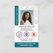 Akkreditierung Notar Public Foto QR Code Aquamarin Visitenkarte (Vorderseite)