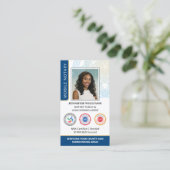 Akkreditierung Notar Public Foto QR Code Blue Visitenkarte (Stehend Vorderseite)