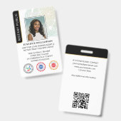 Akkreditierung Notar Public Foto QR Code ID Black Ausweis (Vorder- & Rückseite)