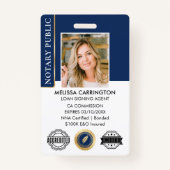 Akkreditierung Notar Public Foto QR Navy Gold Ausweis (Vorderseite)