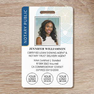 Akkreditierung Notary Public Foto QR Code ID Blue Ausweis