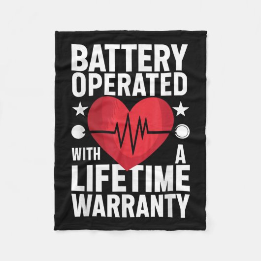Akku, der mit einem Herz für die lebenslange Garan Fleecedecke (Vorderseite)