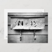 Akkualtes Postfach schwarz, weißes Zeichen Postkarte (Vorne/Hinten)