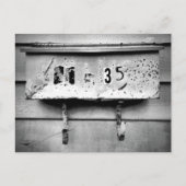 Akkualtes Postfach schwarz, weißes Zeichen Postkarte (Vorderseite)