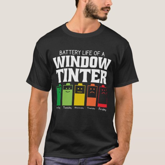 Akkubetriebsdauer eines Fensterschneiders T-Shirt (Vorderseite)