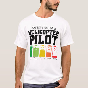 Akkubetriebsdauer eines Hubschrauberpiloten T-Shirt
