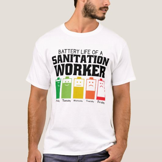 Akkubetriebsdauer eines Sanitärbeschäftigten T-Shirt (Vorderseite)