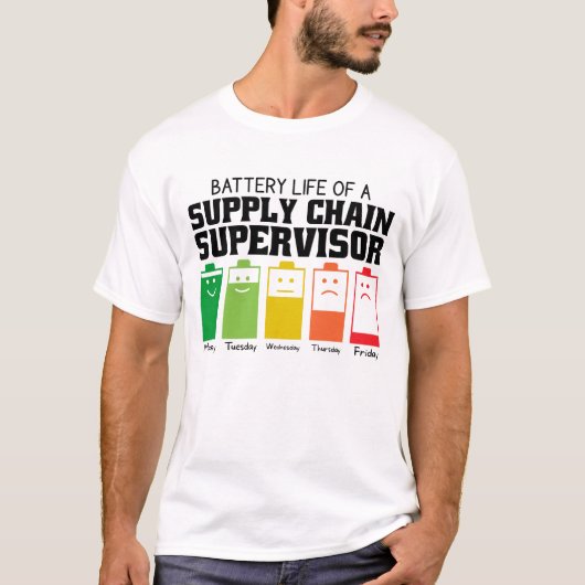 Akkubetriebsdauer eines Supply Chain Supervisor T-Shirt (Vorderseite)