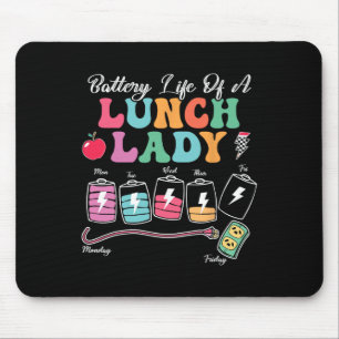 Akkulaufzeit einer Dame für das Mittagessen zurück Mousepad