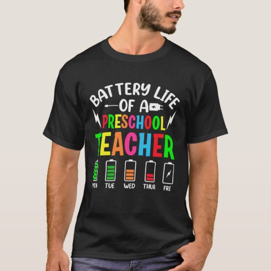 Akkulaufzeit einer Vorschule T-Shirt (Vorderseite)
