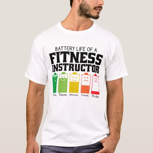 Akkulaufzeit eines Fitness-Instruktors T-Shirt (Vorderseite)