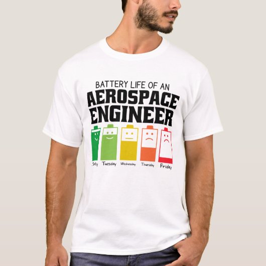 Akkulaufzeit eines Flugzeugingenieurs T-Shirt (Vorderseite)