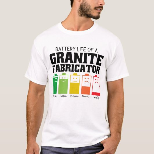 Akkulaufzeit eines Granitfabrikators T-Shirt (Vorderseite)