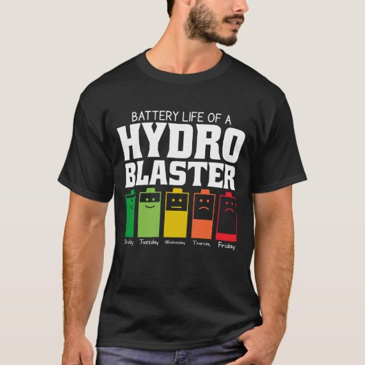 Akkulaufzeit eines Hydro-Blasters T-Shirt (Vorderseite)