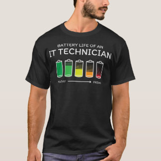 Akkulaufzeit eines IT-Technikers Freunde von IT Sp T-Shirt