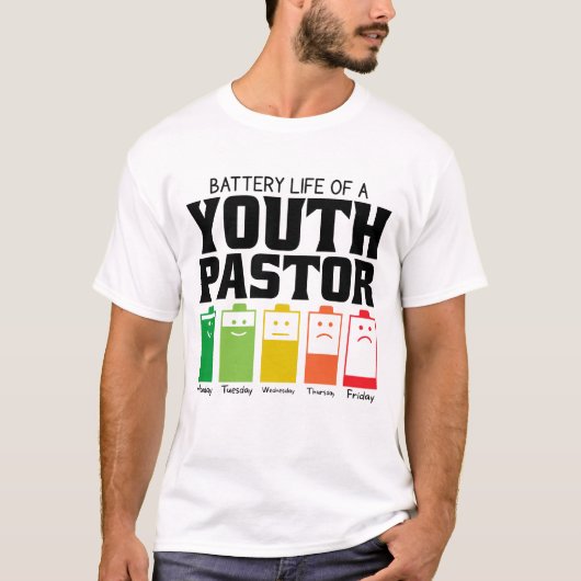 Akkulaufzeit eines Jungpastors T-Shirt (Vorderseite)