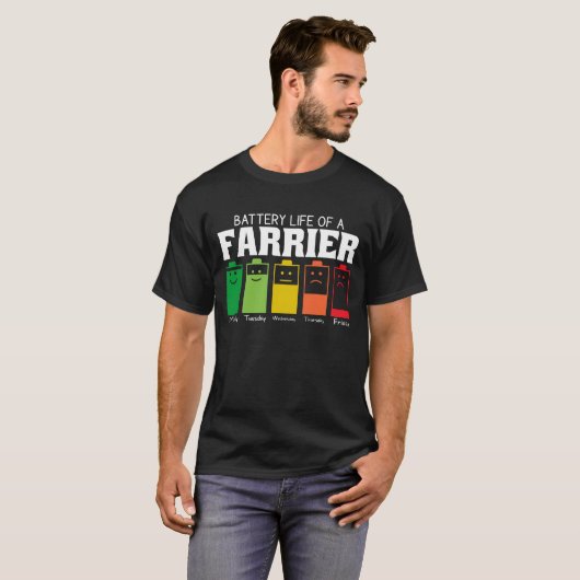 Akkulaufzeit eines Landwirts T-Shirt (Vorne ganz)