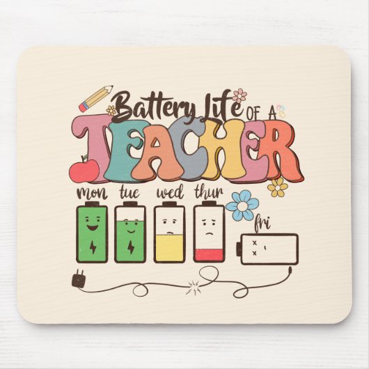 Akkulaufzeit eines Lehrers - Zuverlässiger Lehrer Mousepad (Vorne)