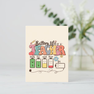 Akkulaufzeit eines Lehrers - Zuverlässiger Lehrer Postkarte