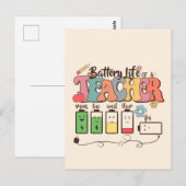 Akkulaufzeit eines Lehrers - Zuverlässiger Lehrer Postkarte (Vorne/Hinten)