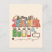 Akkulaufzeit eines Lehrers - Zuverlässiger Lehrer Postkarte (Vorderseite)