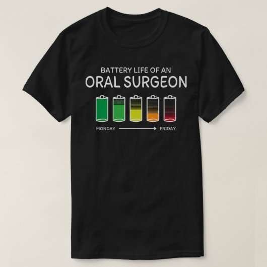 Akkulaufzeit eines Oralchirurgen Freunde Zahnarzt T-Shirt (Design vorne)