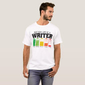 Akkulaufzeit eines Schriftstellers T-Shirt (Vorne ganz)