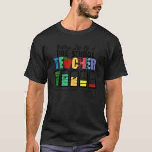 Akkulaufzeit eines Vorschullehrers 1. Tag T-Shirt