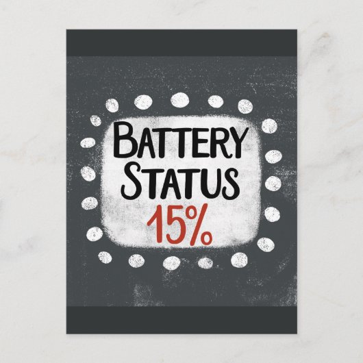 Akkustatus 15 Prozent Postkarte (Vorderseite)