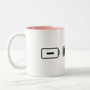 Akkustatus: Leer, Aufladen, kaputt Zweifarbige Tasse