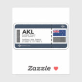 AKL Auckland Boarding Pass - New Zealand Ticket Aufkleber (Blatt)