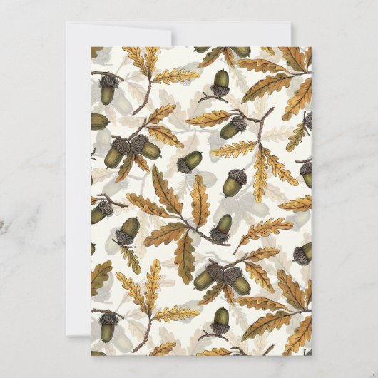 Akne und Blätter aus Eiche auf weiß (Vorderseite)