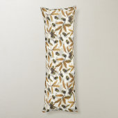 Akne und Blätter aus Eiche auf weiß Seitenschläferkissen (Rückseite (Vertikal))